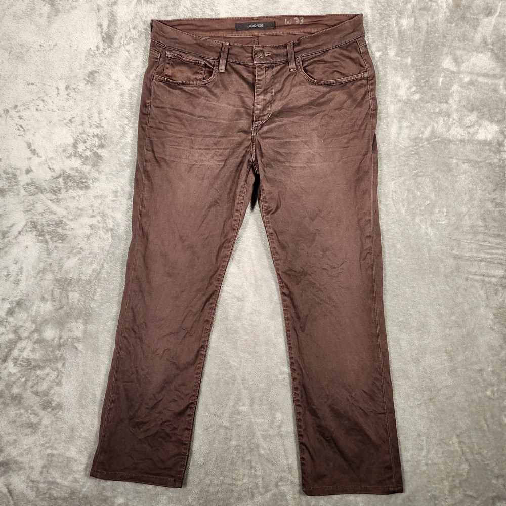 Joe's Jeans The Brixton Men W33 Brown Excellent Straight‎ Leg Cotton Twill Pants